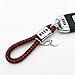 For Audi Logo Emblem Key Chain Key Ring Metal Alloy BV Style Calf Leather Gift Decoration Accessories (Black & Red)