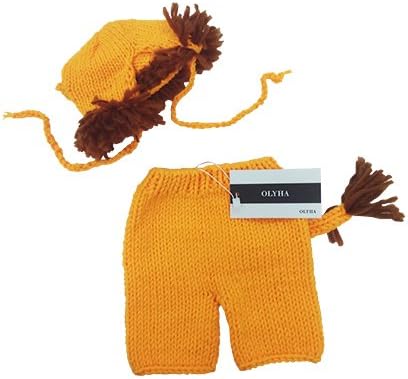 Olyha Baby Clothing Boys Girls Cute Photo Photography Prop Newborn Baby Knitting Lion Costume Sleepers Pants