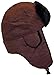 Best Winter Hats Adult Russian/Aviator Faux Suede Leather w/Faux Fur(One Size) - Brown