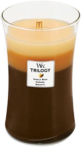 Amazon Com Woodwick Cafe Sweets Trilogy 22 Ounce Jar Candle Home Kitchen