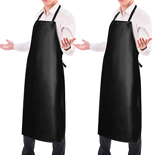 Gotega Waterproof Rubber Vinyl Apron Adjustable Dishwasher Apron - Apron for Women Men Heavy Duty Work Apron