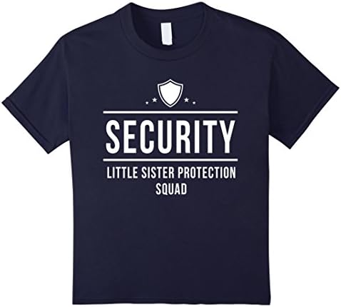 Kids Security Little Sister Protection Squad Big Brother Shirt 8 Navy