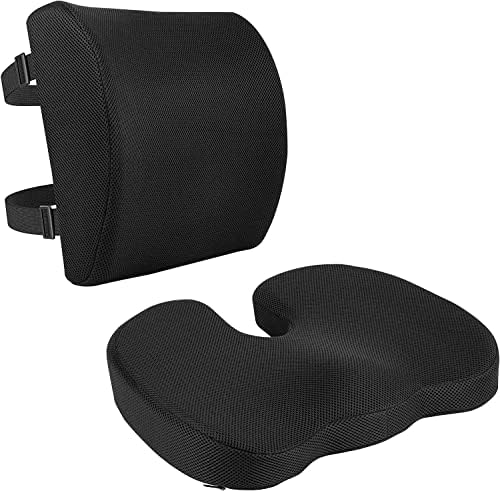 SKY TOUCH Seat Cushion + Lumbar Support Pillow Memory Foam Back Support ...
