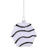 The Bridge Collection Black and White Snack Cake Ornament - Dessert Junk Food Christmas Tree Ornaments - Zebra Striped Cake Christmas Ornament for Holiday Decor