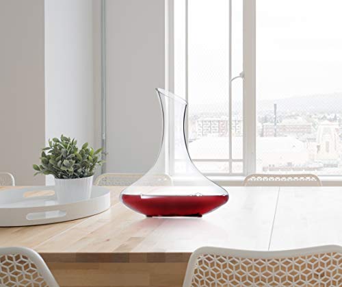 SJ Wine Decanter - 1800ml Hand Blown Lead-free Crystal Glass, Red Wine Carafe, Wine Gift, Wine Accessories - Thumbnail 3