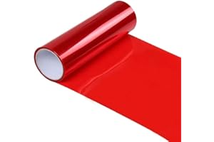 DIYAH 12 X 48 Inches Self Adhesive Headlight, Tail Lights, Fog Lights Tint Vinyl Film (Red)