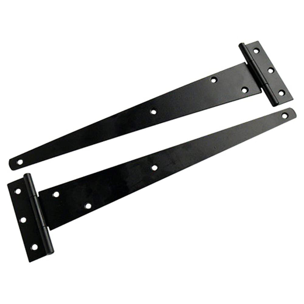 Merriway BH01986 (2 Pcs) Light Duty Strap Tee Hinge, Black Japanned 150mm (6 inch) - Pack of 2 Pieces