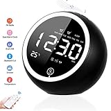 Digital Alarm Clock, Bluetooth Speaker Radio Alarm Clock for Bedrooms, Dual Alarm Clock with FM, Two USB Charger, Sleep Timer, Snooze, Temperature, Dimmer, Loud Alarm Clock for Heavy Sleepers