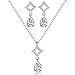 Incaton Mothers Day Jewelry Sets Gift CZ Necklace Set-Water Drop Necklace Earrings Set Jewelry Gifts for Women