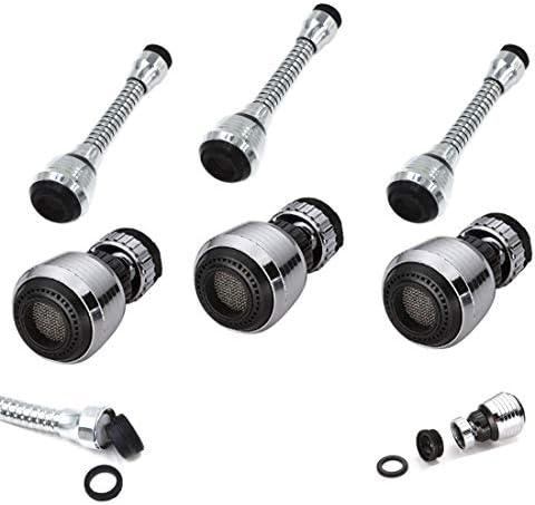 Socell 360 Degree Rotate Faucet,Deluxe Internal Thread Nozzle Filter Adapter Water Saving Bubbler Connector Swivel Tap Aerator Diffuser Kitchen Accessories for Restaurant, Home & Hotel（6PCS）
