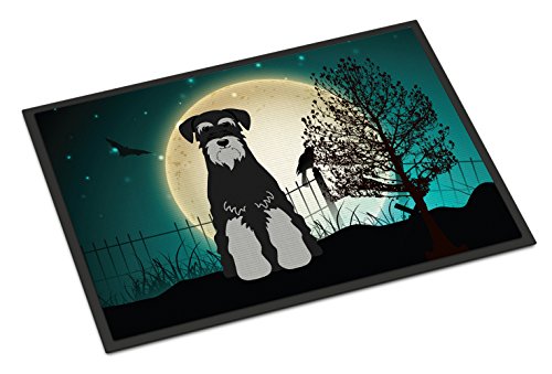 Caroline's Treasures BB2224MAT Halloween Scary Standard Schnauzer Black Grey Do…