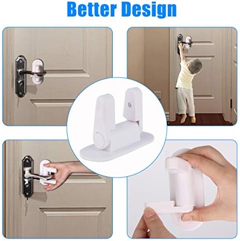 Door Lever Lock for Kids 2 Pack Baby & Child Proof Safety Handles Locks with Adhesive