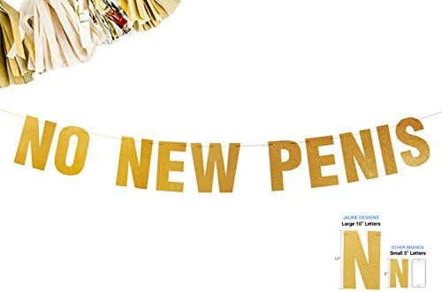 Bachelorette Party Banner - Outrageously Hilarious Gold Glitter Party Supplies Decorations | Pre-Strung Letters, Large 10" Height Perfect for Photo Booth and Prop by JAUNE DESIGNS