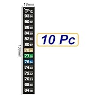 SUKRAGRAHA Traditional Stick-on Digital Temperature Thermometer Strip Degree Fahrenheit and Celsius System Display 10 pc Black