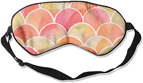 Sleeping Eye Mask Mermaid Fish Scale Pastel Art Natural Silk Eye Mask Cover With Adjustable Strap