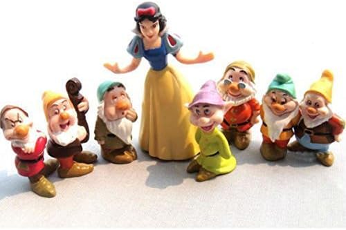 Snow White and the Seven Dwarfs Figures Cake Topper Doll Playset 8pcs Set New by Deelicious Trading