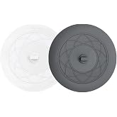 Tub Stopper 2PCS,Bathtub Drain Stopper,6 inches Bathtub Tub Drain Cover Stopper,Silicone Drain Plug,Kitchen Bathroom Hair Water Shower Stopper,Large Bathroom Laundry Accessories (Grey/White)
