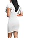 Mokoru Women's Sexy Ruffle Short Sleeve Hollow Out Bodycon Party Mini Club Dress, XX-Large, White