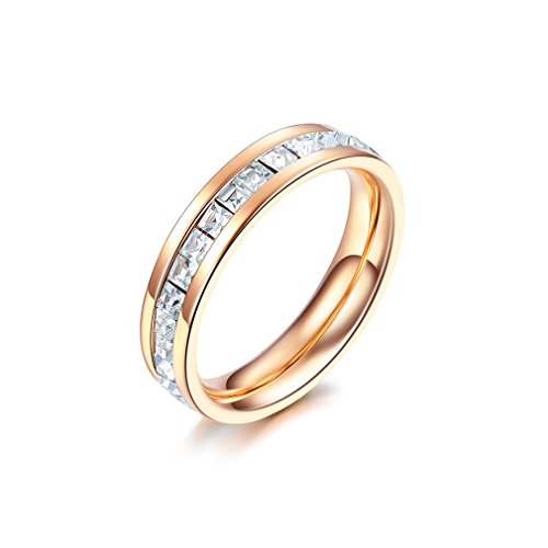 Bella Lotus CZ Channel Setting 18k Gold Plated Wedding Rings, Size 6