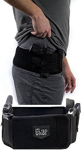 Ambidextrous Belly Band Holster - Concealed Carry - One or Two Guns - Right and/or Left Handed - Neoprene - For Men and Women - Fits Most Pistols and Revolvers - Full Size, Compact, Subcompact