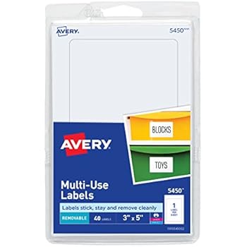 Avery 5450 Removable Print or Write Labels, 3