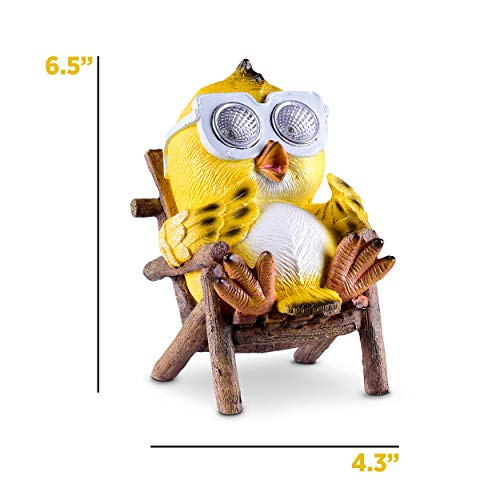 Owl Solar Garden Decorations Figurine | Outdoor LED Decor Figure | Light Up Decorative Statue Accents for Yard, Patio, Lawn, or Deck | Weather Resistant | Great Housewarming Gift Idea (Yellow, 2 Pack) - Thumbnail 5