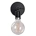 Anmytek Wall Light Fixture,Industrial Retro Rustic Loft Antique Wall Lamp Edison Vintage Pipe Wall Sconce Decorative Fixtures Lighting Luminaire (Bulbs not Included) (Simple Black 2pack)