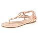 DREAM PAIRS KAREO Women's Summer Casual Wear Rhinestone Gladiator T-Strap Thong Flat Sandals
