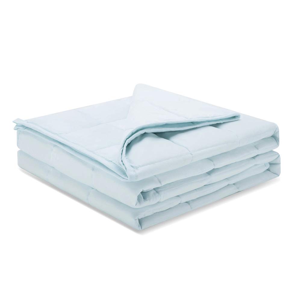 Weighted Idea Cooling Weighted Blanket for Kids 5 Pounds (36''x48'', Baby Blue,100% Polyester Microfiber ) Breathable Fabric with Glass Beads