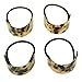 Pomeat 4pcs Faux Tortoise Shell Ponytail Holder Rectangle Ponytail Holder