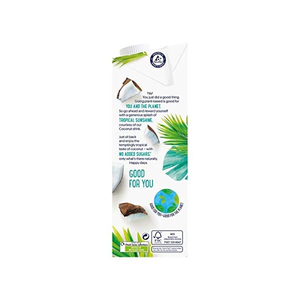 Alpro Kokosnussdrink mit Reis â Vegan, milchfrei, glutenfrei â Ohne Zuckerzusatz â Von Natur aus laktosefrei â Reich an Ballaststoffen, Calcium und Vitaminenâ 8 x 1L â Haltbar – Bild 6