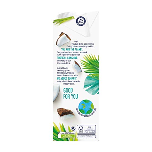 Alpro Kokosnussdrink mit Reis â Vegan, milchfrei, glutenfrei â Ohne Zuckerzusatz â Von Natur aus laktosefrei â Reich an Ballaststoffen, Calcium und Vitaminenâ 8 x 1L â Haltbar – Bild 6