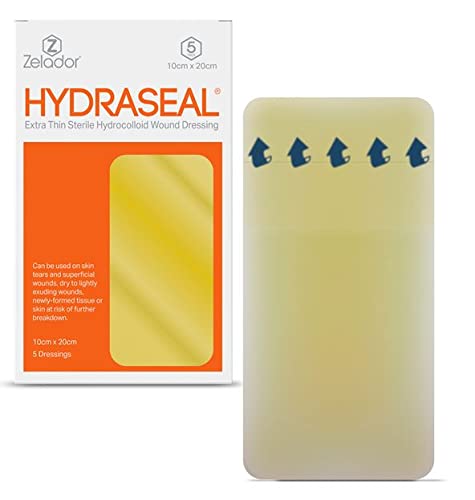 Hydrocolloid Thin Wound Dressing – Waterproof, Breathable & Adhesive Patches for Faster Healing, Blister & Acne Protection – Ideal for Sensitive Skin 10x20cm x 5