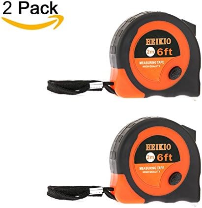 2 Pack Tape Measure 6FT/2M By HEIKIO, Metric and Inch Scale, Sturdy Mark for Easily Reading- Portable Measuring Tape H17004