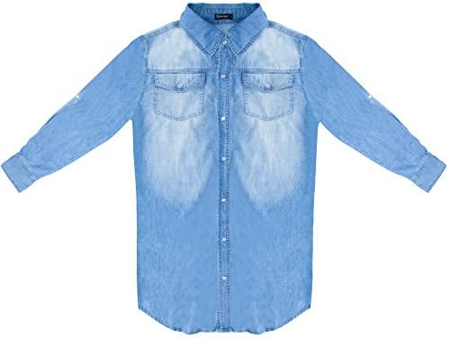 ZDHGLOBAL Women's Long Sleeve Value Denim Shirt-L