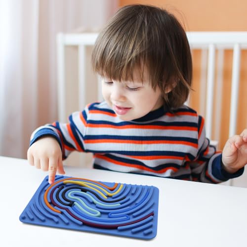Sensory Activity Board Silicone Sensory Activity Board with Travel Bag & 10 Thongs Touch Sensory Toys 2-in-1 Design for Soothing Stress Anxiety Autism and ADHD (Green)