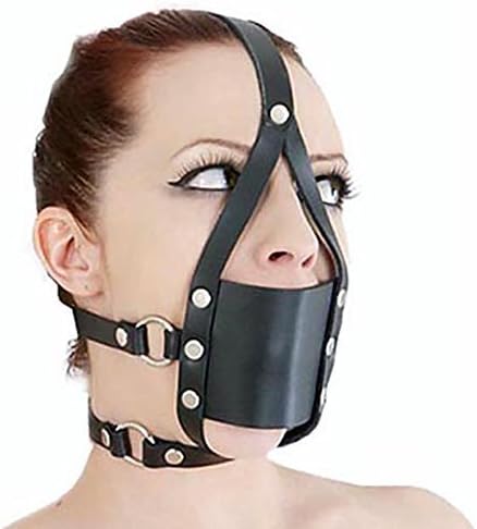Gag ball, Aurken Sex Bdsm Bondage Restraint Mouth Ball Gag Bondage Head Harness Mask Hood for Fetish Adult Game Toys