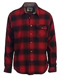 Gioberti Men's Flannel Shirt, Black/Red Gradient, Large
