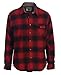 Gioberti Men's Flannel Shirt, Black / Red Gradient, Large