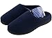 HomeTop Soft Winter Warm Memory Foam Coral Fleece House Slippers for Men ¨C Assorted Styles & Color (11-12 D(M) US, Navy Blue)