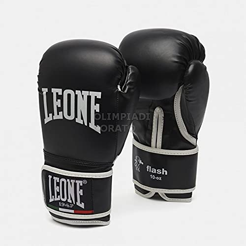 LEONE 1947, Flash Boxing Gloves, Unisex Adult, Black, 10 OZM, GN083