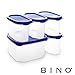 BINO 24-Piece Meal Prep Plastic Food Storage Container Set with Lids (OLD-BLUE)
