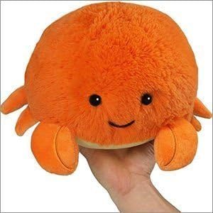 Squishable Crab (Open Eyes) Plush, Orange, Mini 7"