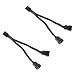JBtek All Black Sleeved PWM Fan Splitter Cable 1 to 2 Converter, 2 Pack primary