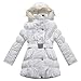 Richie House Big Girls' Padded Winter Jacket with Belt and Faux Fur Hood RH0784