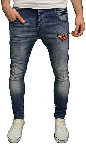 Juice Generation Mens Designer Branded Drop Crotch Skinny Fit Jeans, BNWT (28W x 32L, Midwash)