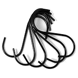 Flammi 20 Pack S Hooks Stainless Heavy Duty Hold 40 Pounds Black Finish Steel Pan Pot Holder Hanging Hooks 3.38 Inches Long for Mugs Towels Bags Kitchen Office Garden Versatile