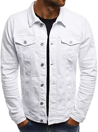 Zerototens Autumn Winter Mens Boys Plain Coat,Males Long Sleeve Solid Color Button Pocket Retro Denim Jacket Tops Windproof Short Trench Coat Outwear Basic Tops