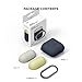 elago Duo Hang Case Compatible with Apple AirPods Case 1 & 2, Carabiner Included, Supports Wireless Charging, 2 Color Caps + 1Body [Classic White, Creamy Yellow + Jean Indigo]