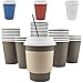 AckBrands 100 Pack - 12 Oz [8, 16, 20] [4 Colors] Disposable Hot Paper Coffee Cups, Lids, Sleeves, Stirring Straws - Mocha Brown